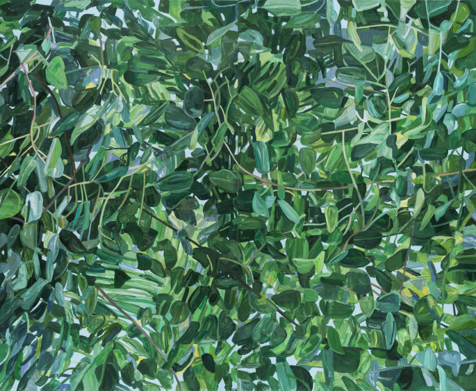 5. Volume_Leaves, 213x130cm, Gouache and Acrylic on Canvas, 2019