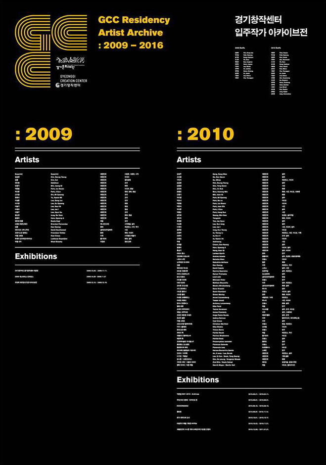 경기창작센터 입주작가 아카이브전_2009-2010