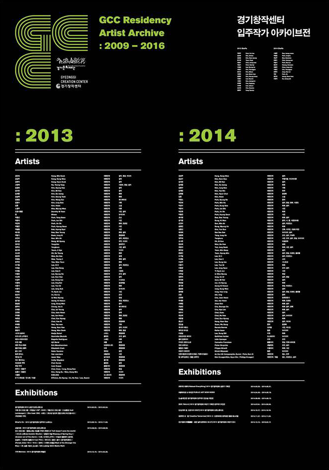 경기창작센터 입주작가 아카이브전_2013-2014